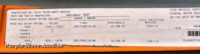 image for item EK4532 2008 Volvo VNM semi truck