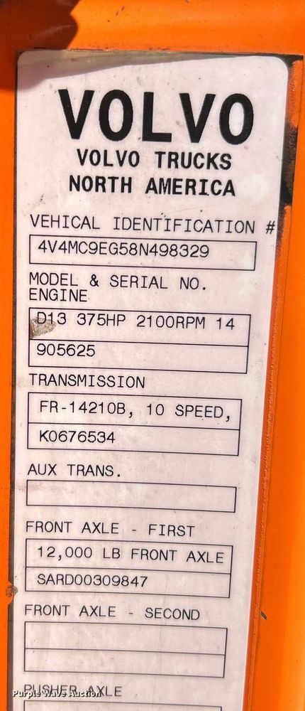 image for item EK4532 2008 Volvo VNM semi truck