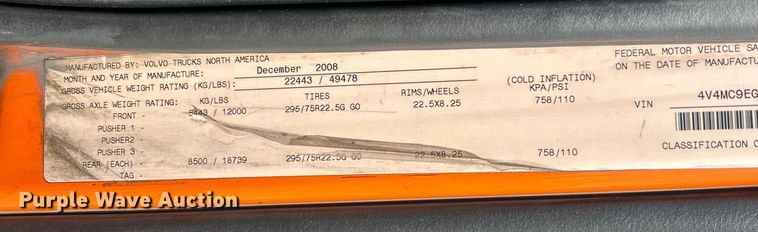 image for item EK4533 2009 Volvo VNM semi truck