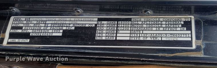 image for item LR9310 1996 Peterbilt  357 dump truck