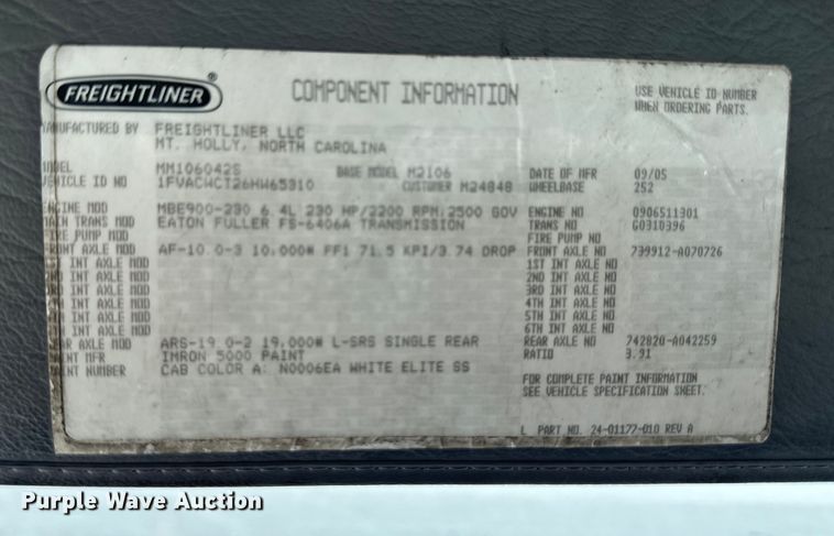 image for item NT9195 2006 Freightliner Business Class M2 box truck