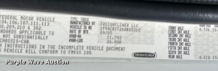 image for item NT9195 2006 Freightliner Business Class M2 box truck