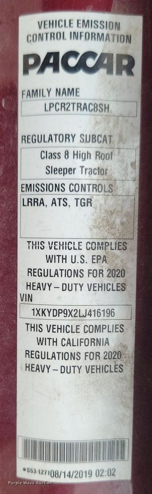 image for item NZ9817 2020 Kenworth T680 semi truck