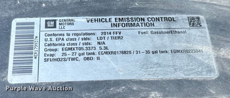 image for item NH9198 2014 Chevrolet  Tahoe Police SUV