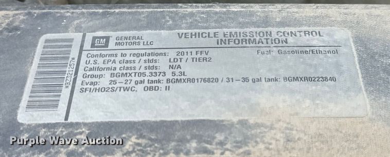 image for item NH9201 2011 Chevrolet  Silverado 1500 Ext. Cab pickup truck