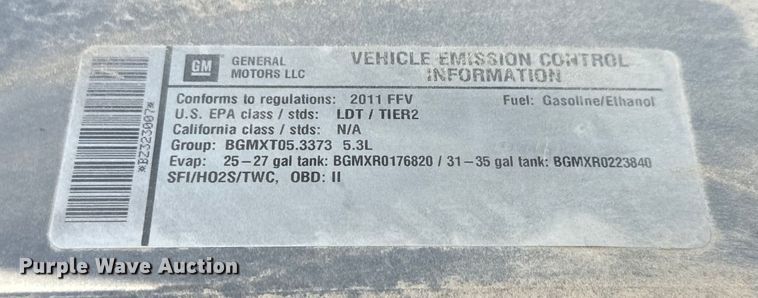 image for item NH9202 2011 Chevrolet  Silverado 1500 Ext. Cab pickup truck