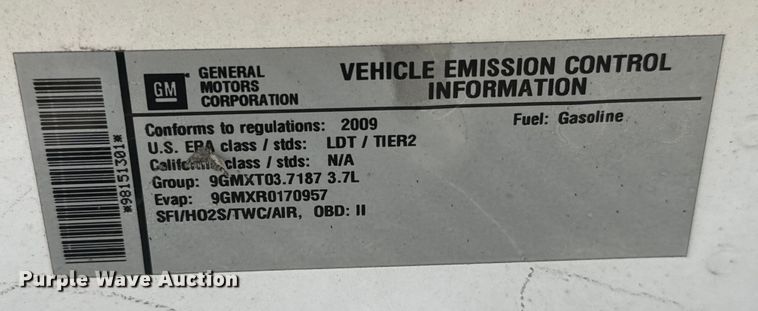 image for item NH9203 2009 Chevrolet  Colorado LT Crew Cab pickup truck