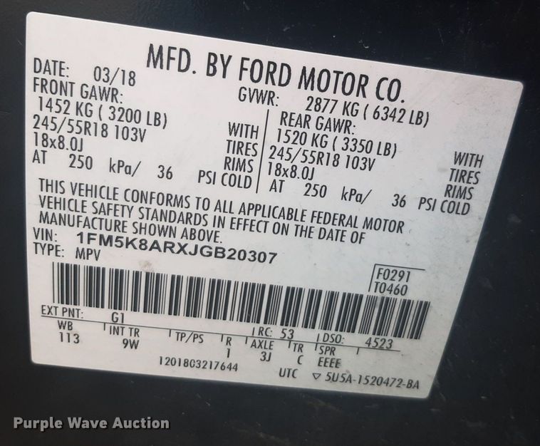 image for item NH9206 2018 Ford Explorer Police Interceptor SUV