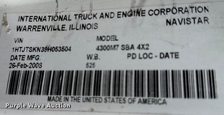 image for item NL9806 2009 International  DuraStar 4300 chipper truck