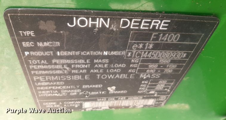 image for item NV9098 John Deere  1445 lawn mower