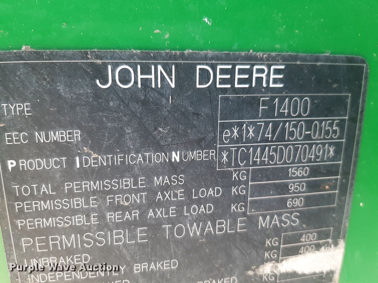 image for item NV9099 John Deere 1445 lawn mower