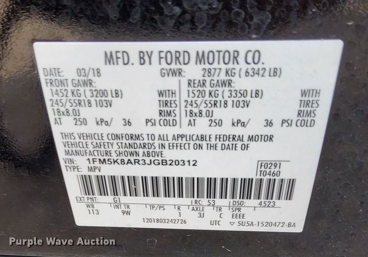 image for item NV9104 2018 Ford  Explorer Police Interceptor  SUV