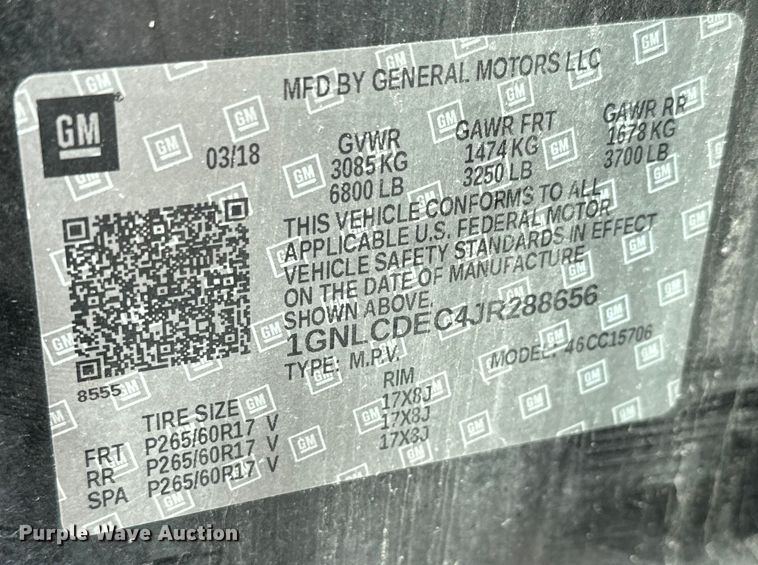 image for item NV9106 2018 Chevrolet  Tahoe Polive SUV