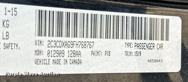 image for item NV9107 2015 Dodge Charger Police 