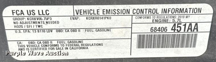 image for item NV9112 2019 Dodge Charger Police 