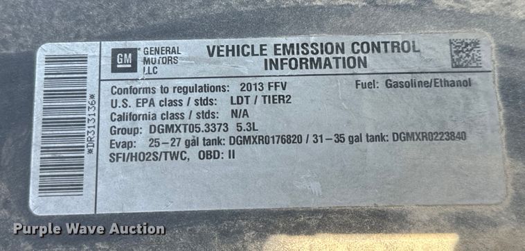 image for item NV9113 2013 Chevrolet Tahoe Police SUV