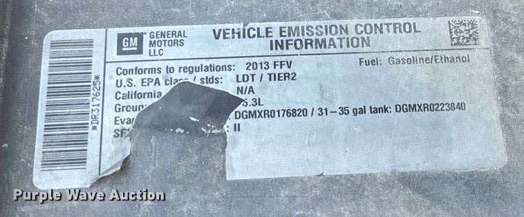 image for item NV9117 2013 Chevrolet  Tahoe Police SUV