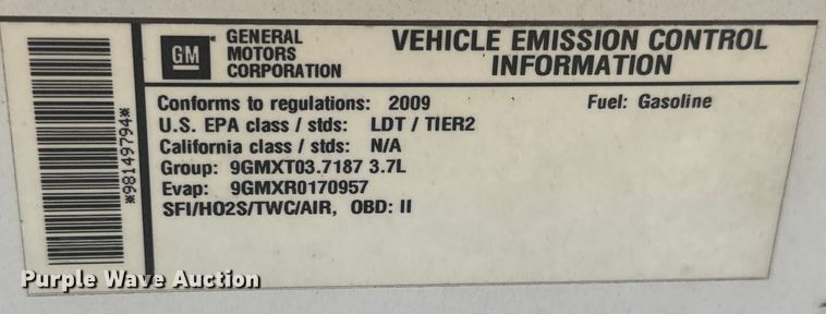 image for item NV9119 2009 Chevrolet Colorado Ext. Cab pickup truck