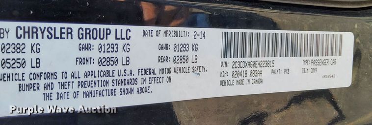 image for item NV9126 2014 Dodge Charger Police 