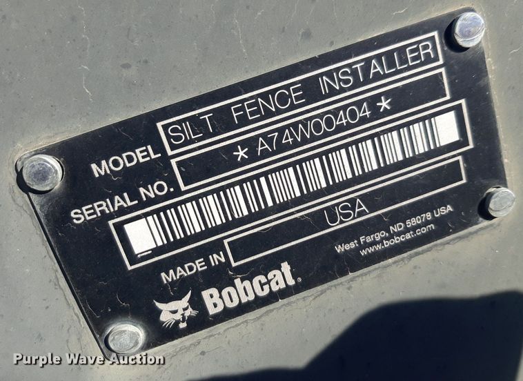 image for item NV9140 Bobcat skid steer silt fence installer