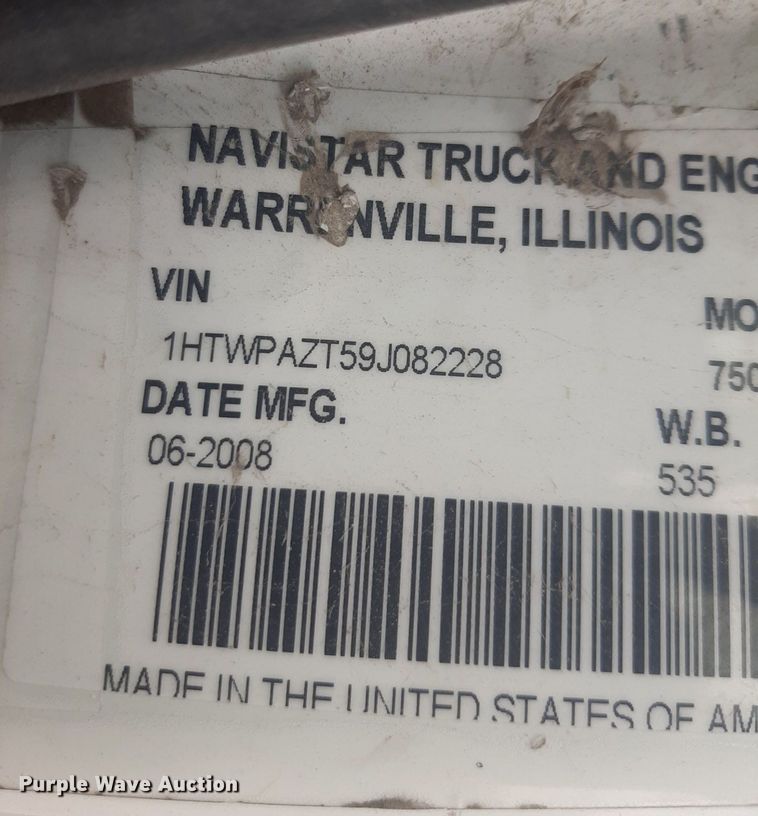 image for item NV9152 2009 International 7500 SFA dump truck