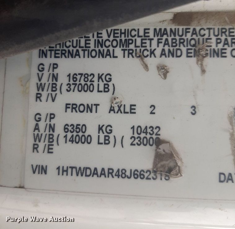 image for item NV9153 2008 International 7400 SFA dump truck