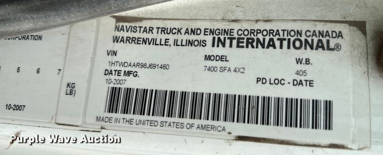 image for item NV9169 2008 International 7400 SFA dump truck