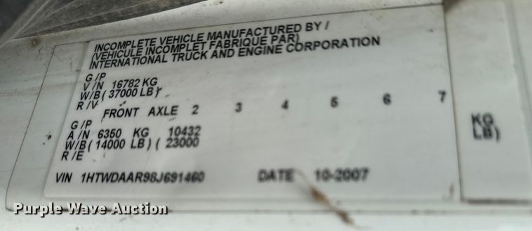 image for item NV9169 2008 International 7400 SFA dump truck