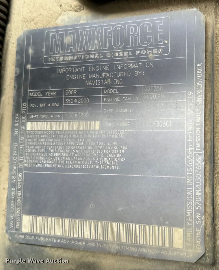 image for item NV9170 2010 International  7500 SFA dump truck