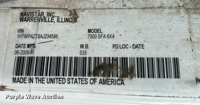 image for item NV9170 2010 International  7500 SFA dump truck