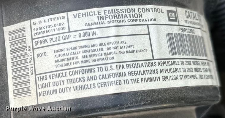 image for item NV9189 2002 Chevrolet  Express 2500 van