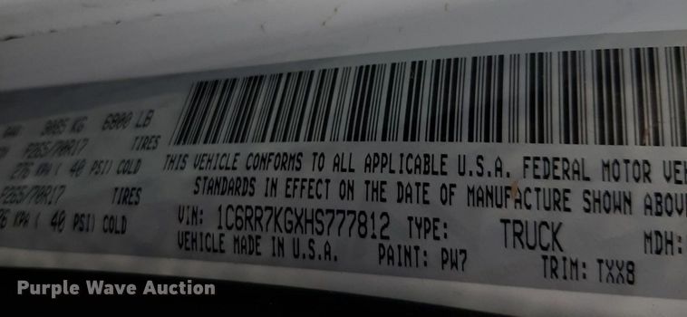 image for item NV9190 2017 Dodge Ram 1500 Crew Cab pickup truck