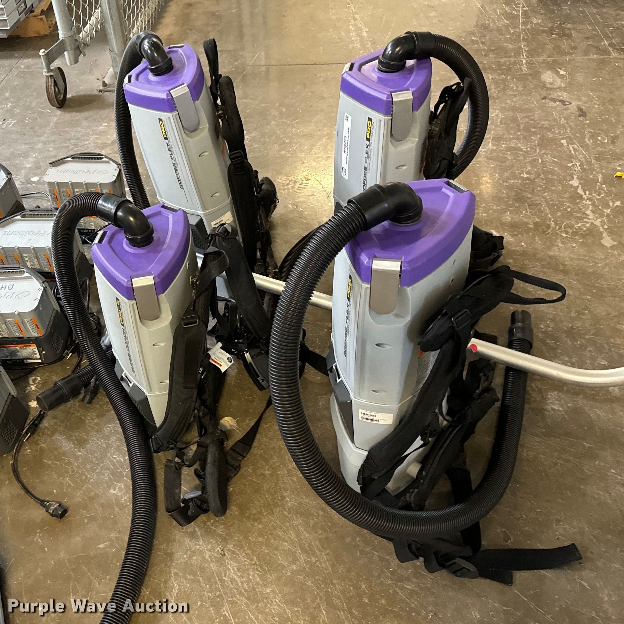 (4) Pro Team Gofree Flex Pro vacuums in Wichita, KS Item NH9225 for