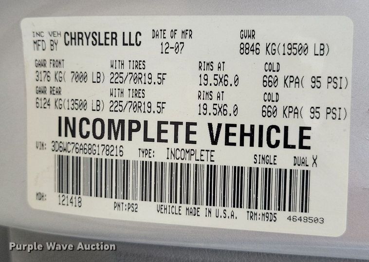 image for item DI3080 2008 Dodge Ram 5500HD utility / service truck