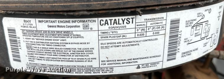 image for item DK6574 1993 Chevrolet C3500 utility bed pickup truck