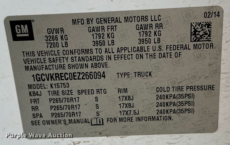 image for item DK6576 2014 Chevrolet Silverado 1500 Double Cab pickup truck