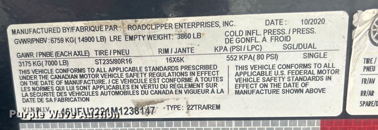 image for item DO6480 2021 Diamond C tilt deck equipment trailer