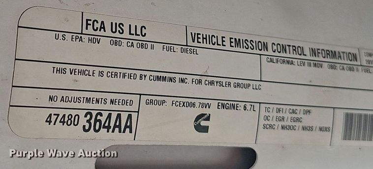 image for item DP0853 2015 Dodge Ram 2500HD Crew Cab flatbed pickup truck