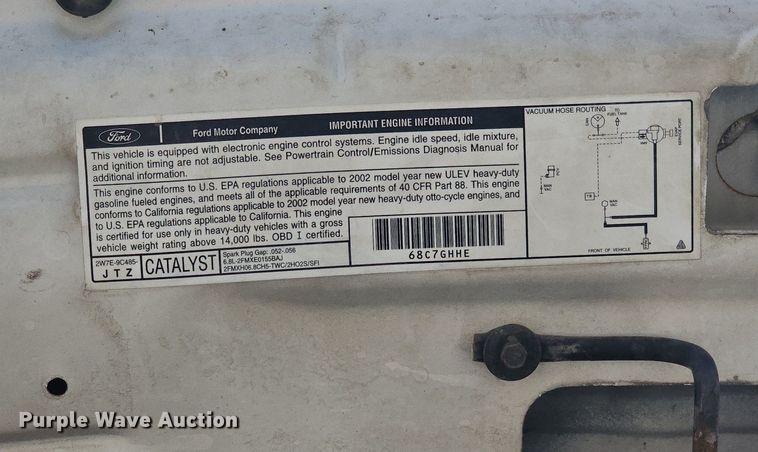 image for item DP0887 2002 Ford  F450 Super Duty XL tow truck