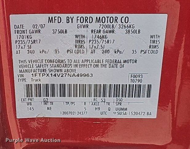 image for item DP0889 2007 Ford F150 XLT SuperCab pickup truck