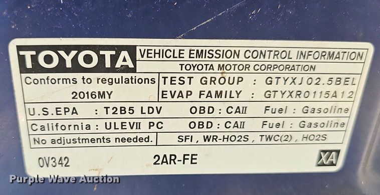 image for item DP0890 2016 Toyota  Camry SE 