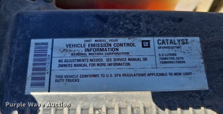 image for item DP0892 2007 Chevrolet Silverado Z71 Ext. Cab pickup truck