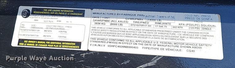 image for item DP0897 2022 Kaufman Trailers CG40 car carrier trailer