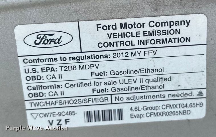 image for item DQ0831 2012 Ford  E150 van