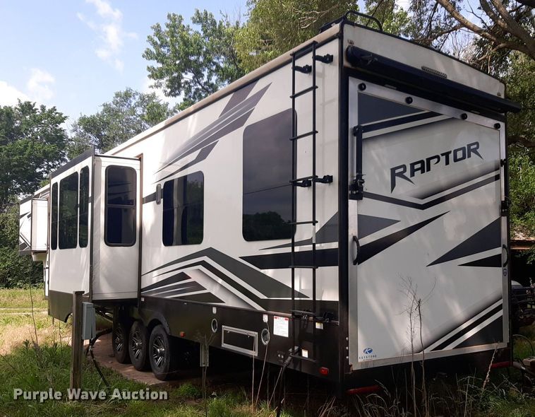 image for item DQ7055 2022 Keystone Raptor toy hauler camper