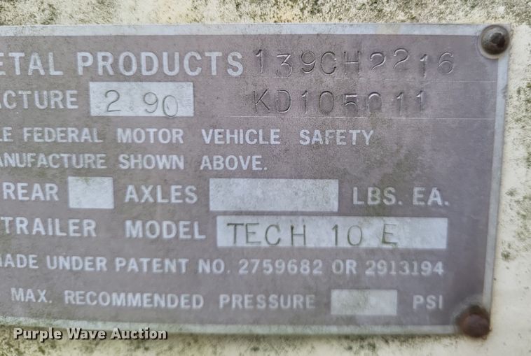 image for item DR4772 1990 Eaton Metal Products TECH 10E reel trailer