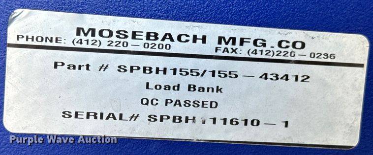 image for item DX0462 Mosebach electrical load bank