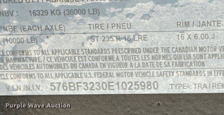 image for item DX0470 2013 Dressen Custom 830GS-36 equipment trailer