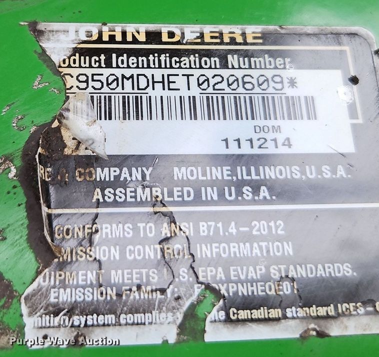 image for item EI3811 2014 John Deere  Z950M ZTR lawn mower