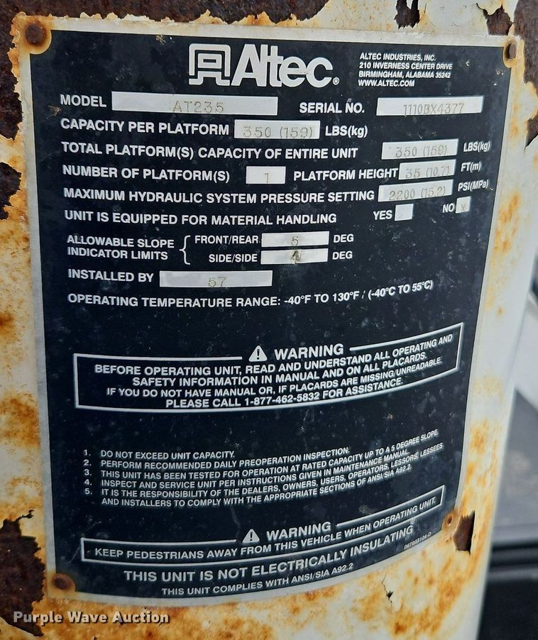 image for item EI3818 2011 Ford F450 Super Duty XL bucket truck